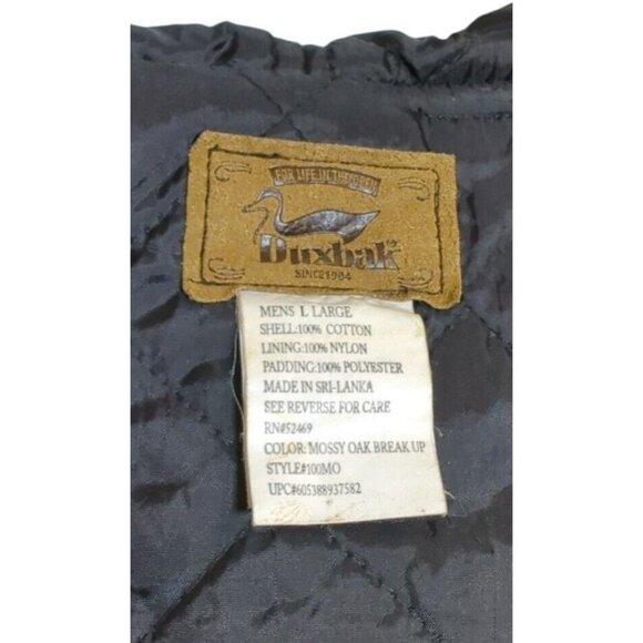 VTG Duxback Camo Jacket Mens L Streetwear Buttons Pockets Hood Hunting Gorpcore - Picture 9 of 11